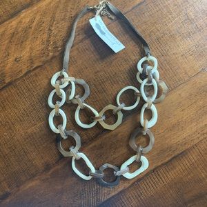 NWT Chunky linked necklace with leather